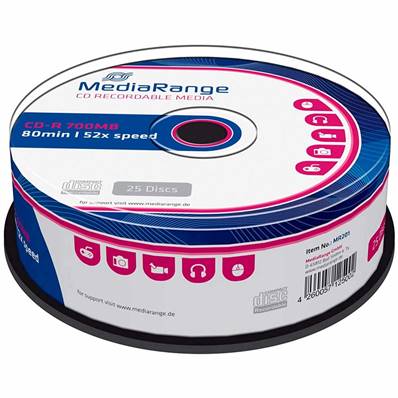 MEDIARANGE Boite de 25 CD-R MR201 700Mb 52x