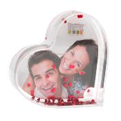 	DEKNUDT Cadre Photo Forme Coeur en plexi avec paillettes rouge