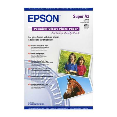 EPSON Papier Photo Premium Glacé 255g A3+ 20 feuilles