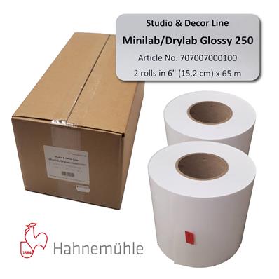 HAHNEMUHLE Papier Brillant 250g 15,2cm x 65m pour D700/800/1000 2 rlx