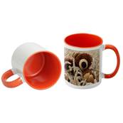 MUG Blanc 11oz/320ml avec intrieur et poigne ORANGE - lot de 12