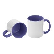 Mug Blanc 320ml (11oz) avec intérieur et poignée VIOLET - lot de 12