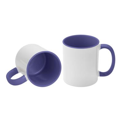 Mug Blanc 320ml (11oz) avec intérieur et poignée VIOLET - lot de 12