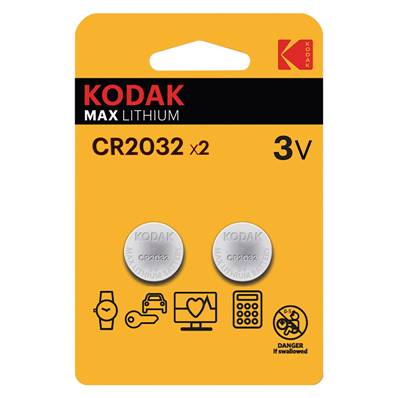 KODAK Piles Bouton Lithium x2 CR2032 - Prix au blister /Vendu x10