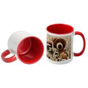 MUG Blanc 11oz/320ml avec intrieur et poigne ROUGE - lot de 12