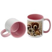 MUG Blanc 11oz/320ml avec intrieur et poigne ROSE - lot de 12