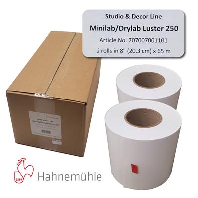 HAHNEMUHLE Papier Lustré 250g 20,3cm x 65m pour D700/800/1000 2 rlx