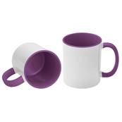 MUG Blanc 11oz/320ml avec intérieur et poignée VIOLET - lot de 12